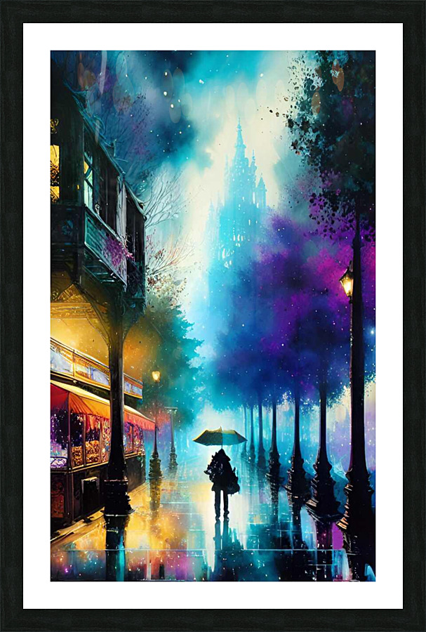 City Rain Picture Frame print