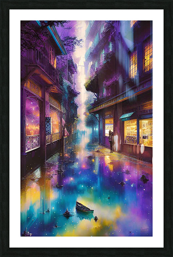 Gloomy city Picture Frame print
