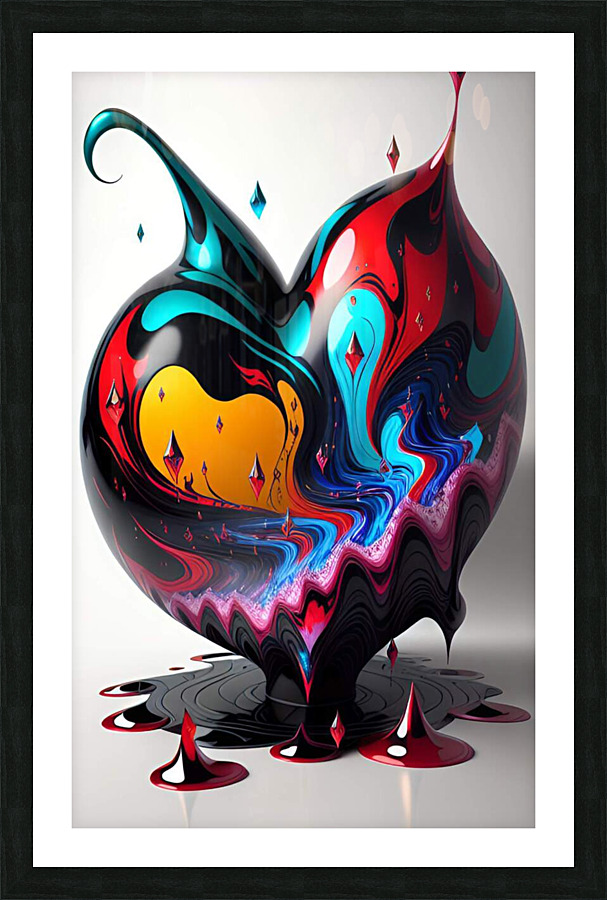 Dripping Heart Picture Frame print