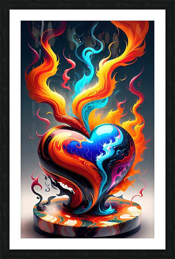 Smoking Heart Picture Frame print
