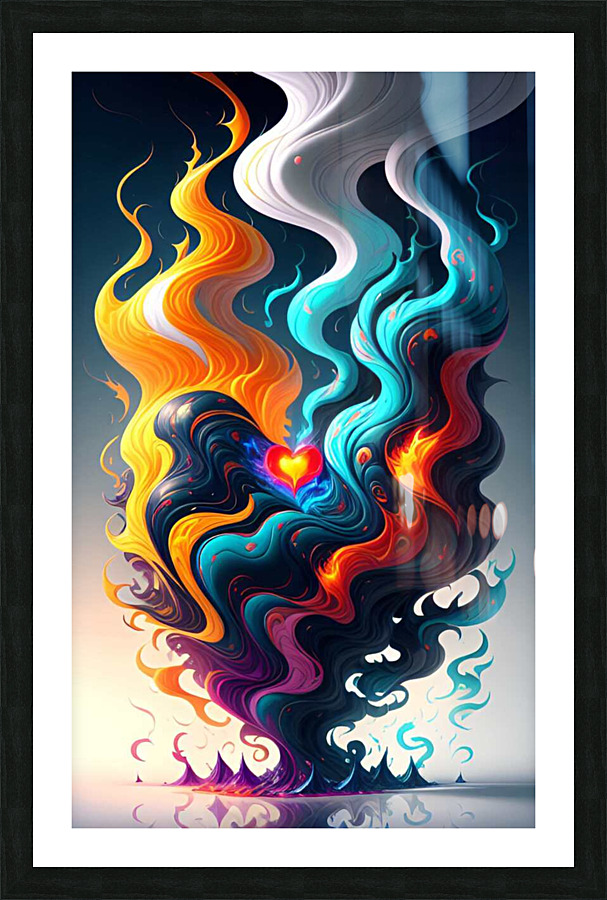 Smoken Heart Picture Frame print