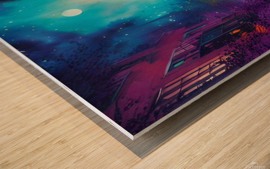 Night light  Wood print