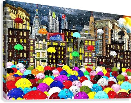 CITY BRIGHT RAIN Canvas Print