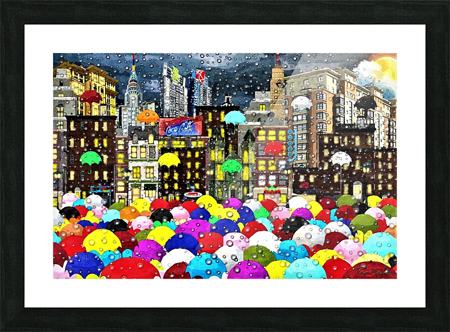 CITY BRIGHT RAIN Picture Frame print