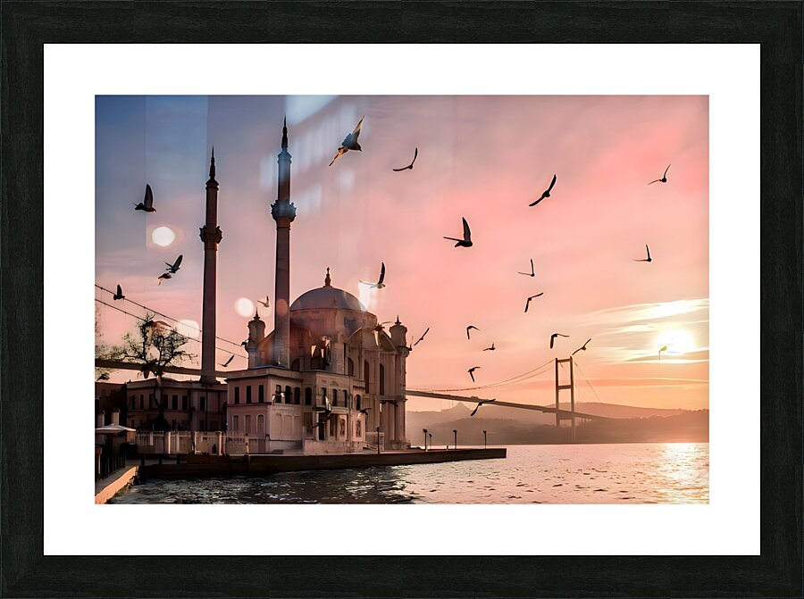 Mosque and Bridge Picture Frame print