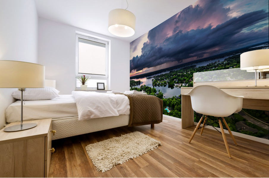 Geist Sunset and a Thunderstorm Mural print