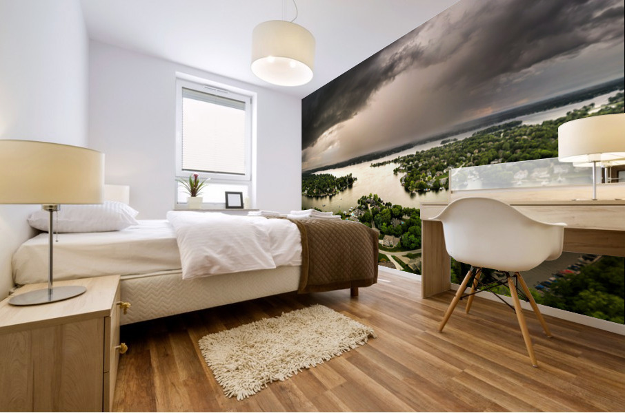 Heavy Rain over Geist Mural print
