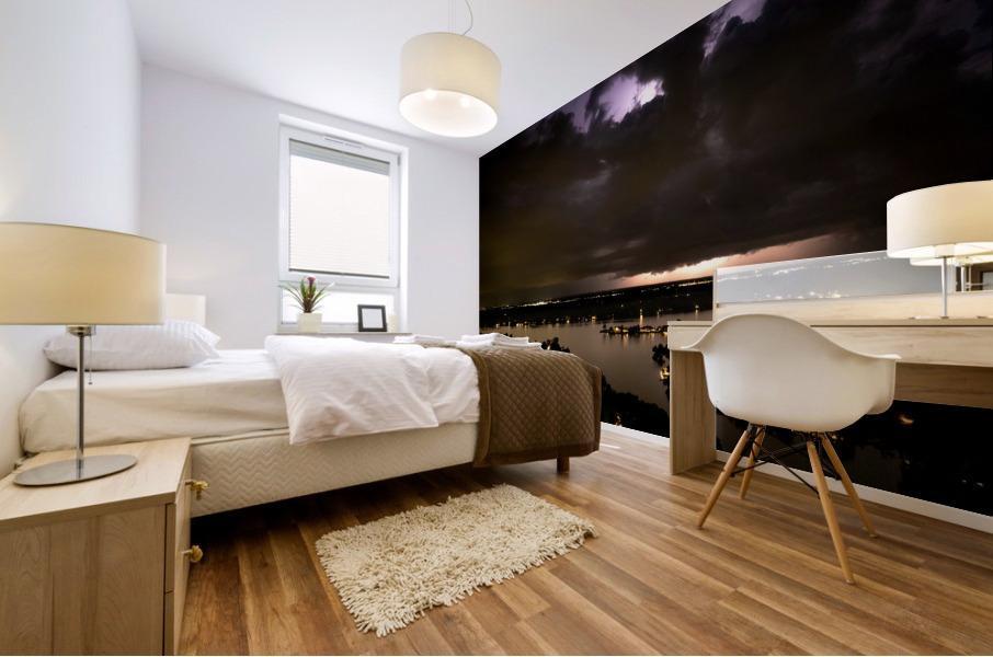 Lightning Storm over Geist 3 Mural print