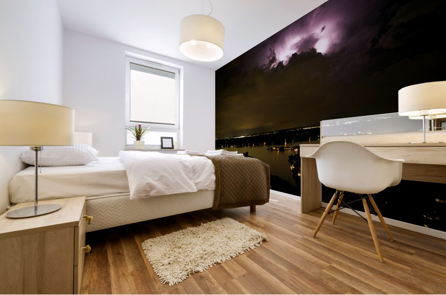Lightning Storm over Geist 2 Mural print