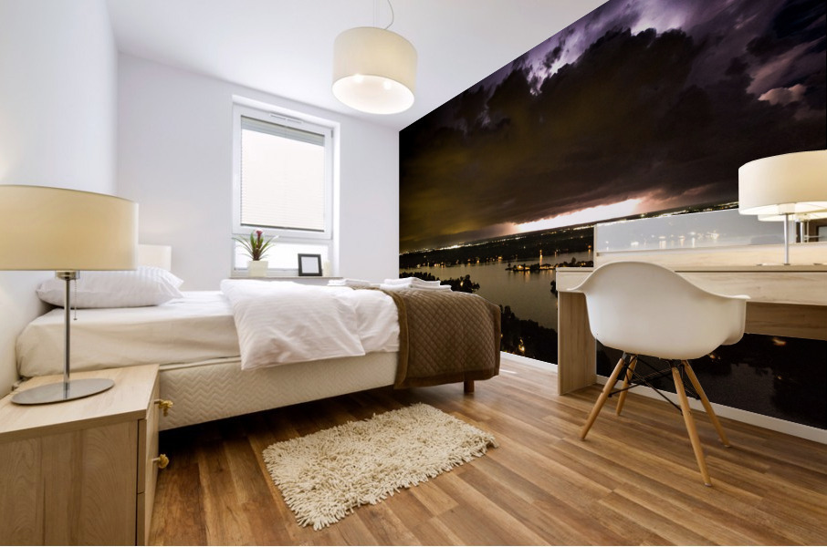Lightning Storm over Geist 1 Mural print