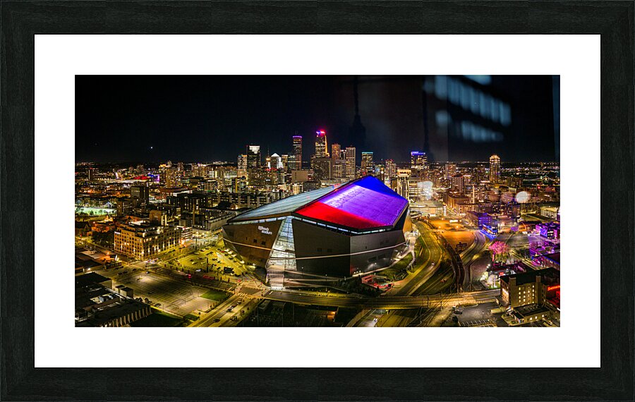 Minneapolis with stadium Picture Frame print