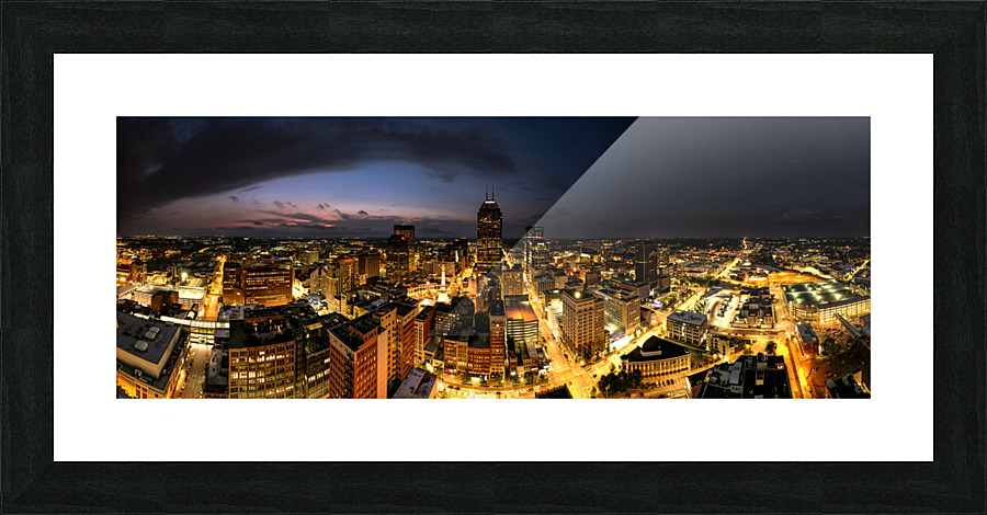 Indianapolis Skyline Late Sunset Picture Frame print