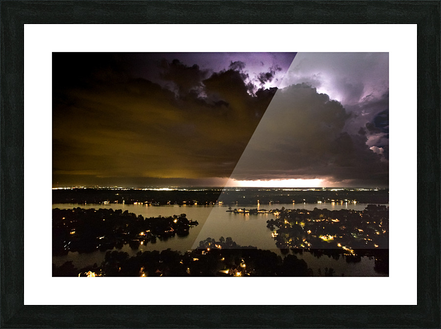 Lightning Storm over Geist 1 Picture Frame print
