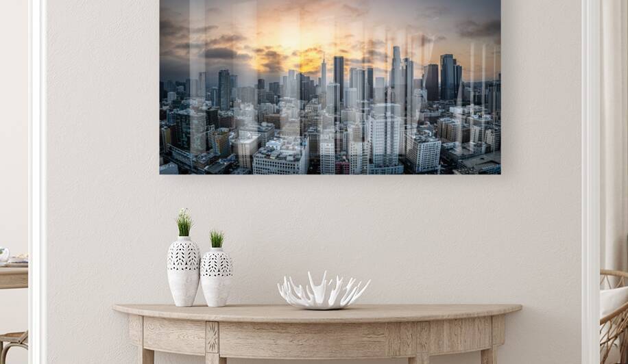 Los Angeles CA Skyline at Sunset 1 by David Cressman 
