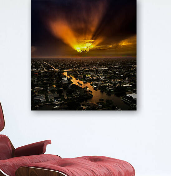 Dramatic Sunset over Cape Coral Florida Reproduction
