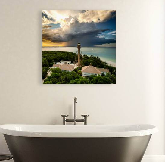 Sanibel Florida Lighthouse with Storm Reproduction