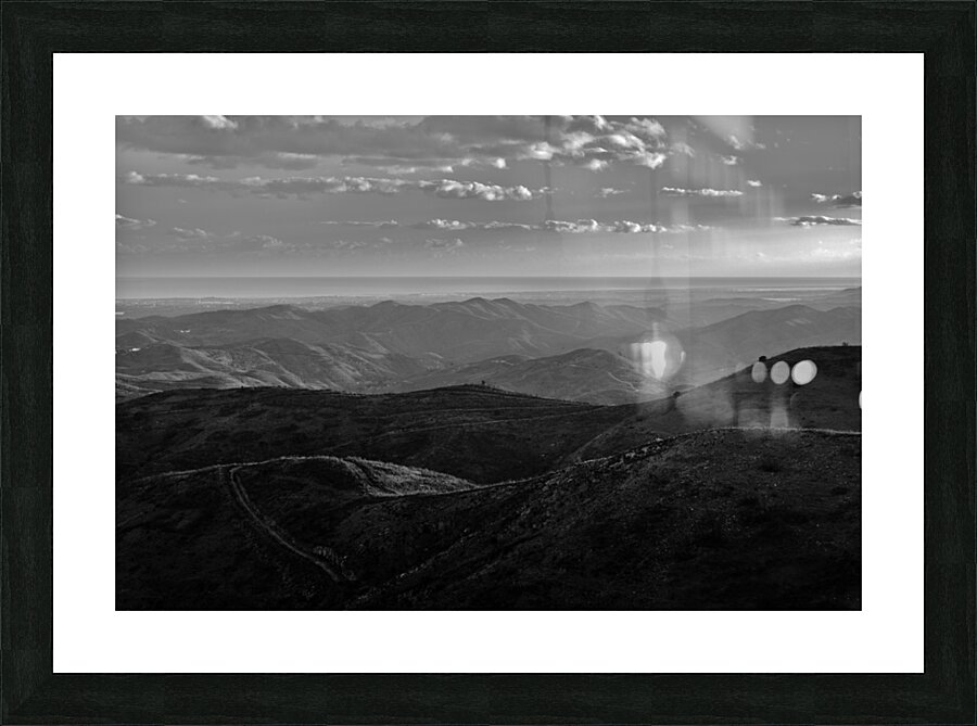 Mountains of Caldeirao in Monochrome Picture Frame print