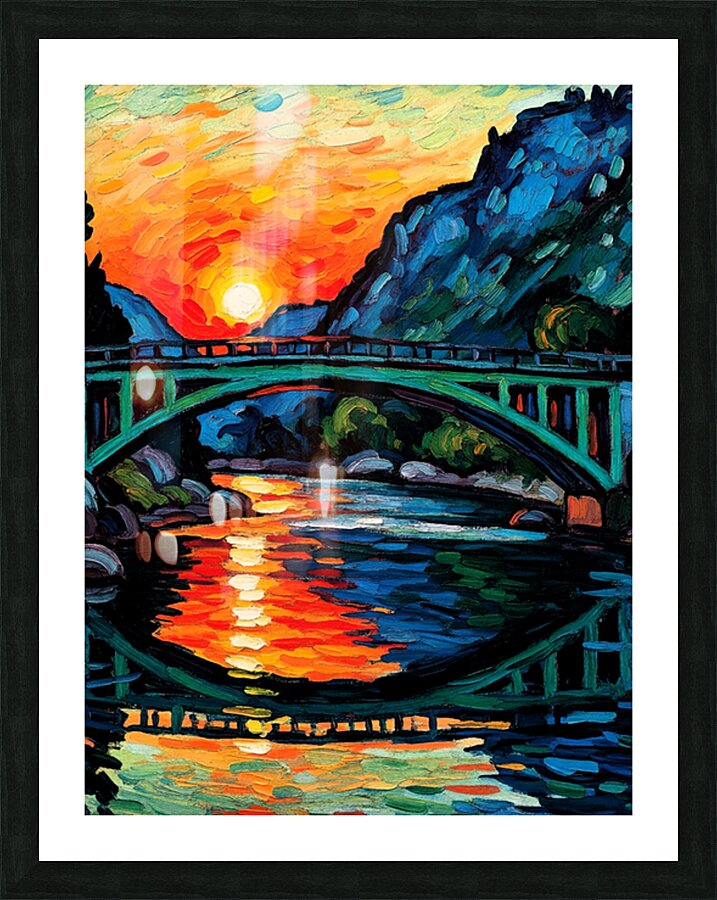 Bridge In River Picture Frame print