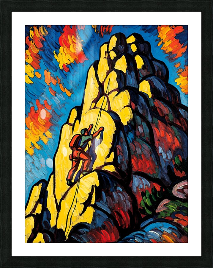Climbing Rock Mountain Picture Frame print