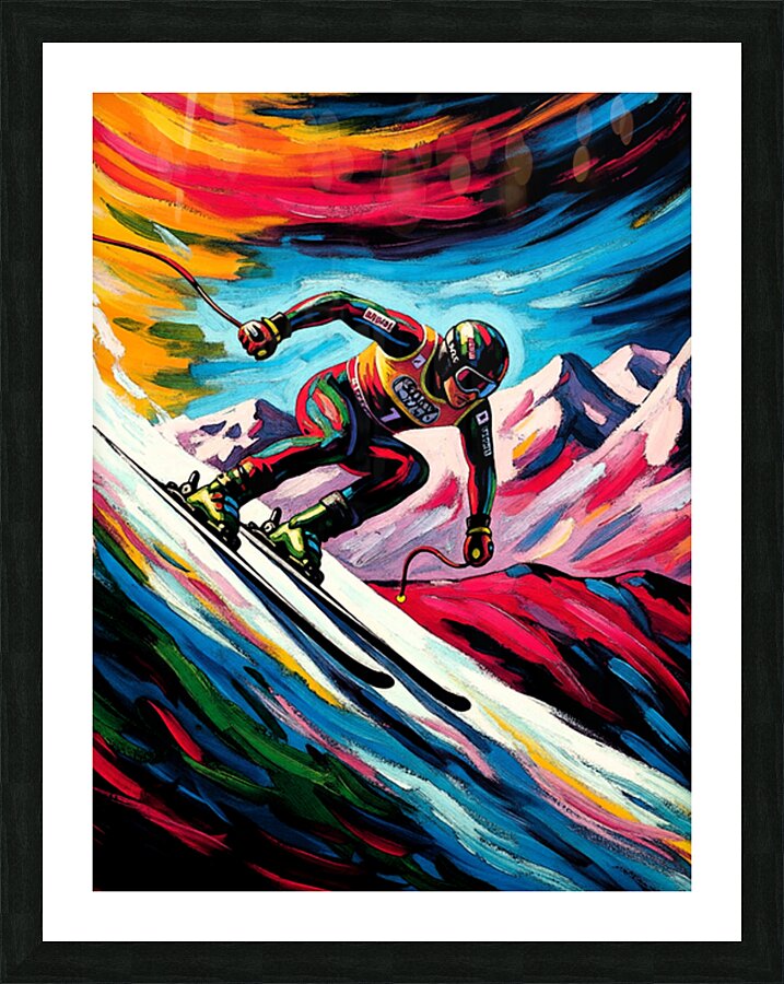 Skier In Mount Picture Frame print