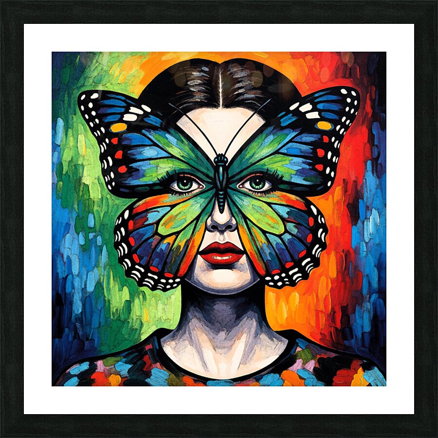 Face Butterfly Picture Frame print