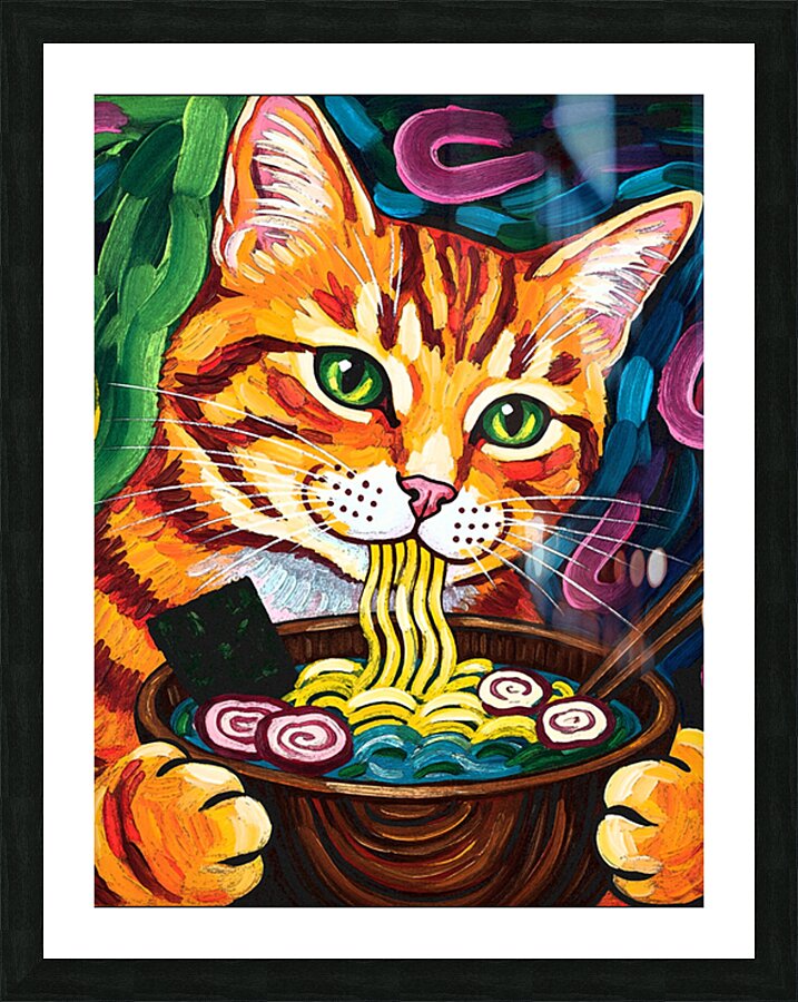 Cat Ramen Picture Frame print