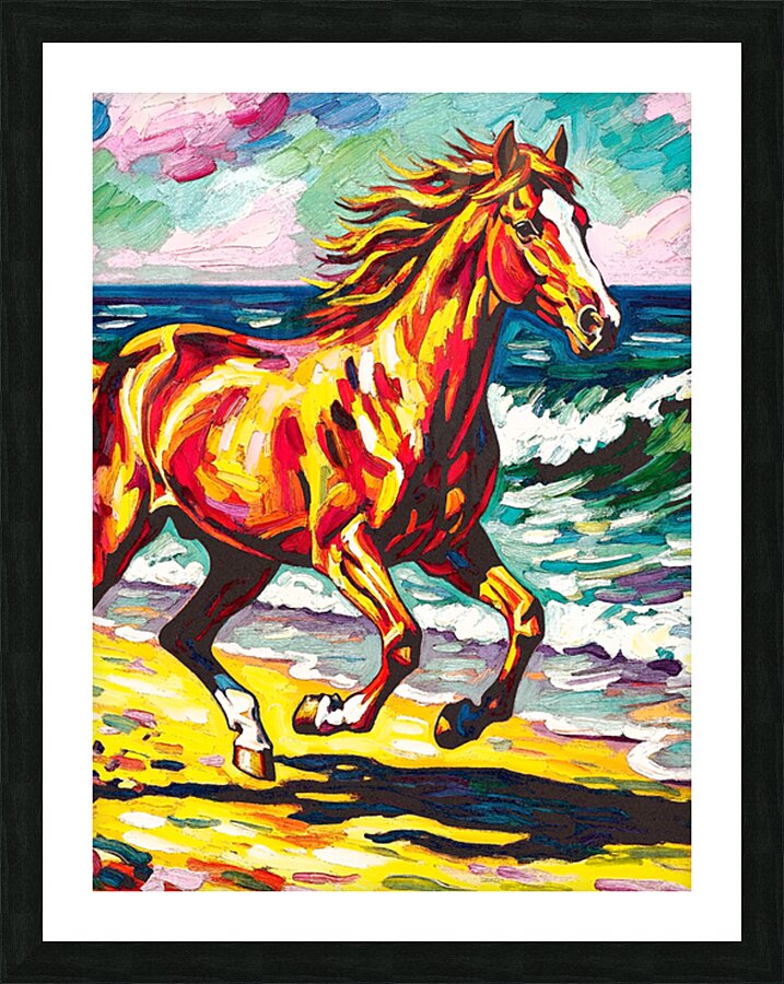 Horse Beach Picture Frame print