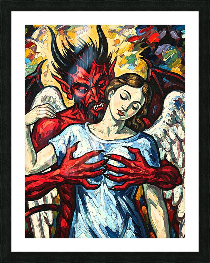Devil Angel Picture Frame print