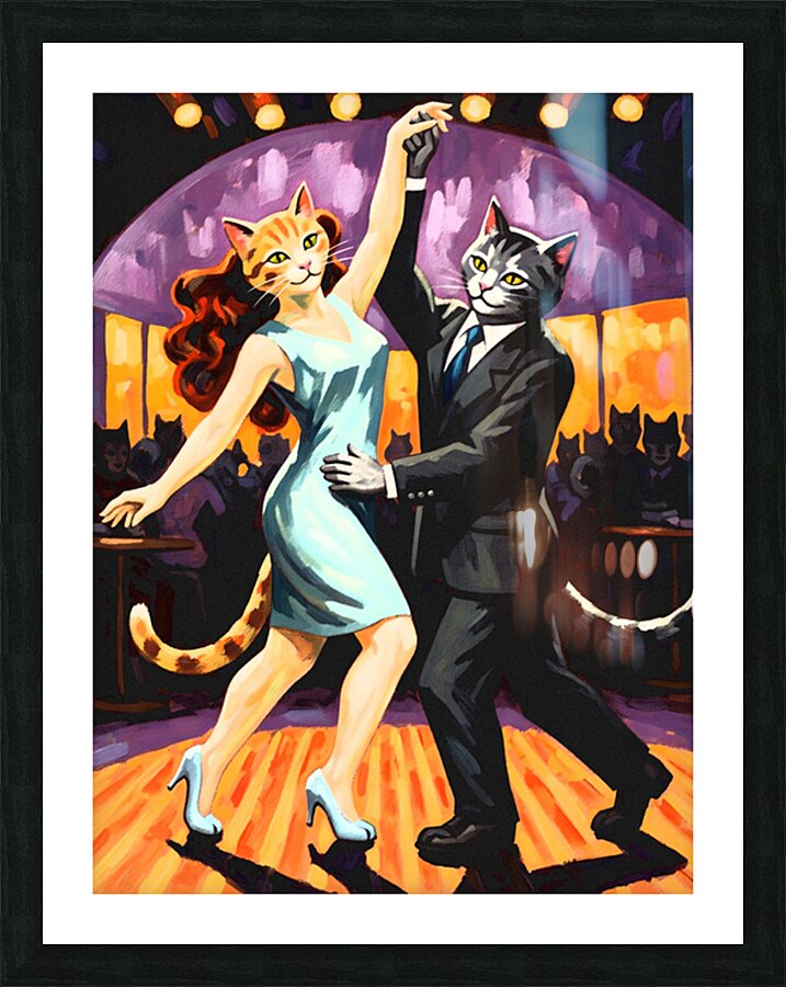 Dancing Cat Picture Frame print