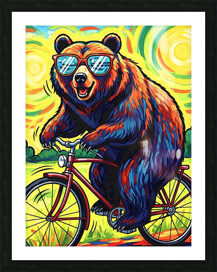 Bear Bike Picture Frame print