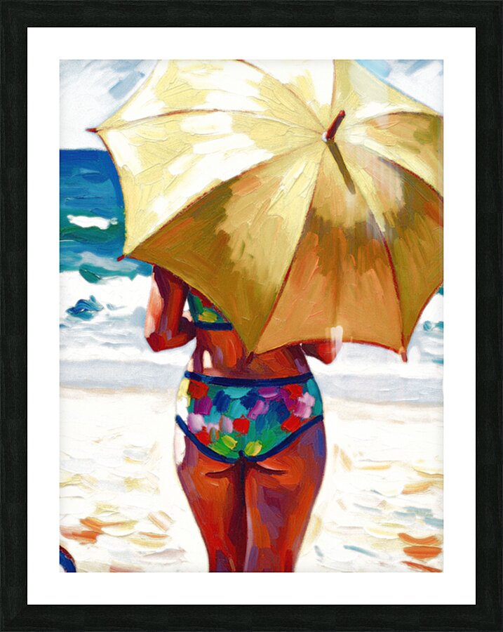 Yellow Umbrella Picture Frame print
