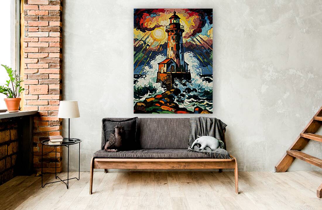 Lighthouse Wave Ocean Reproduction