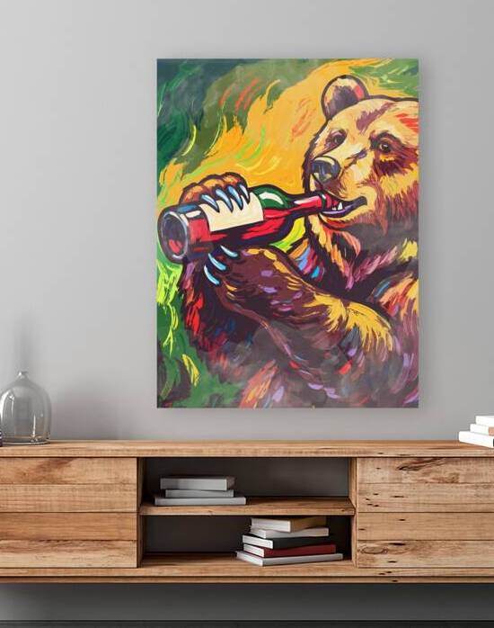 Bear Drink by Vision Art