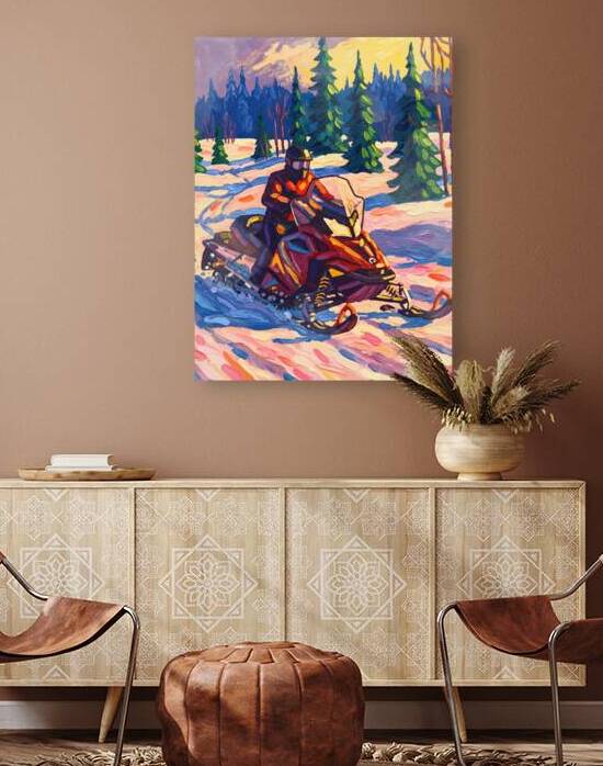 Snowmobile Winter by Vision Art