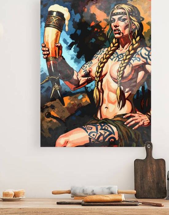 Woman Viking With Beer by Vision Art