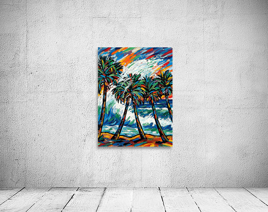 Tree Palm Wave Ocean Wall Preview