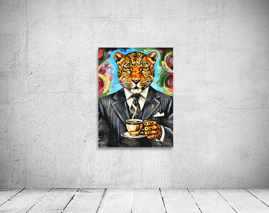 Leopard With Coffee Wall Preview