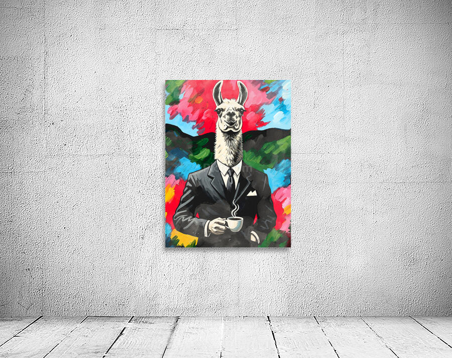 Ilama With Coffee Wall Preview