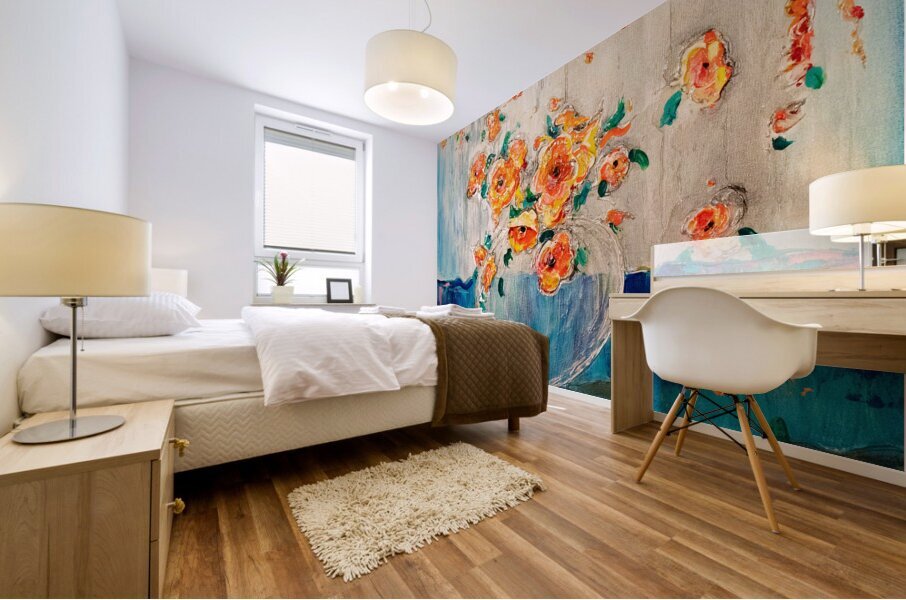 Cascading flowers - fleurs en cascade Mural print