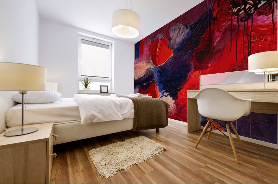 Red Flower - Fleur rouge Mural print