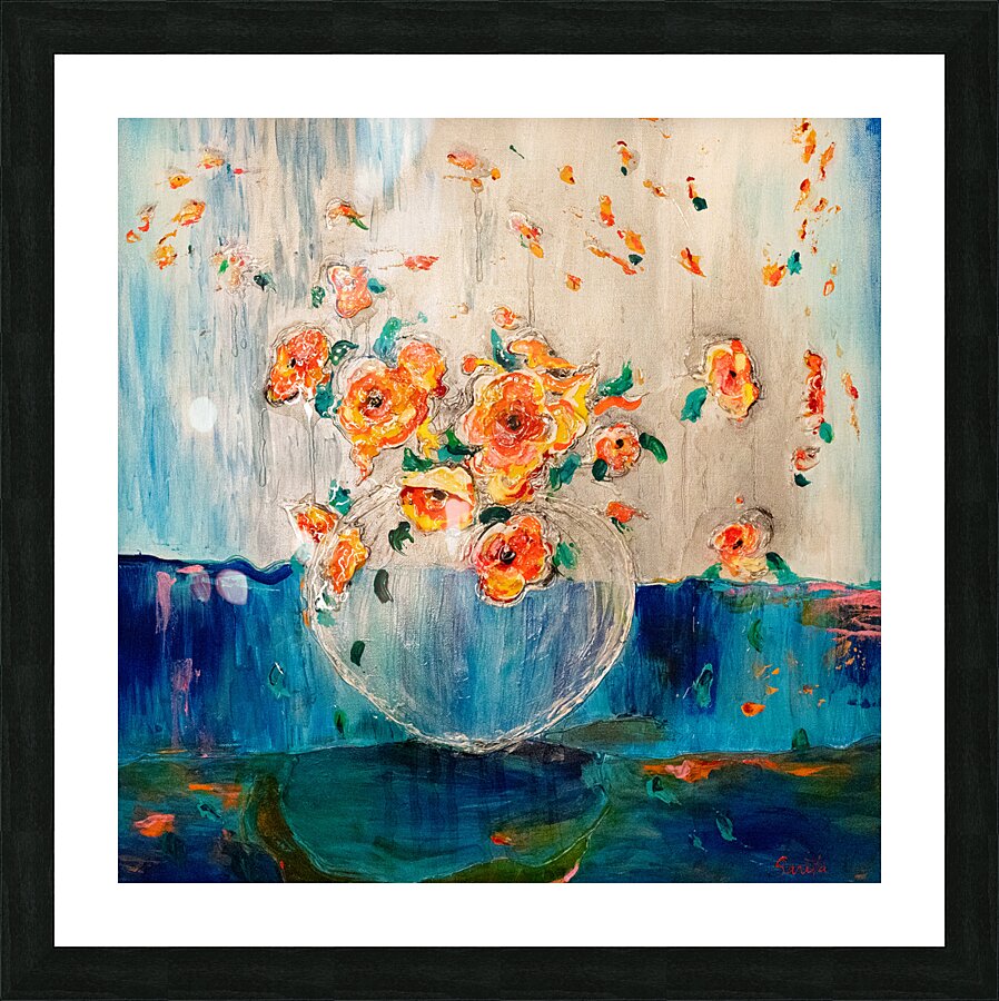 Cascading flowers - fleurs en cascade Picture Frame print