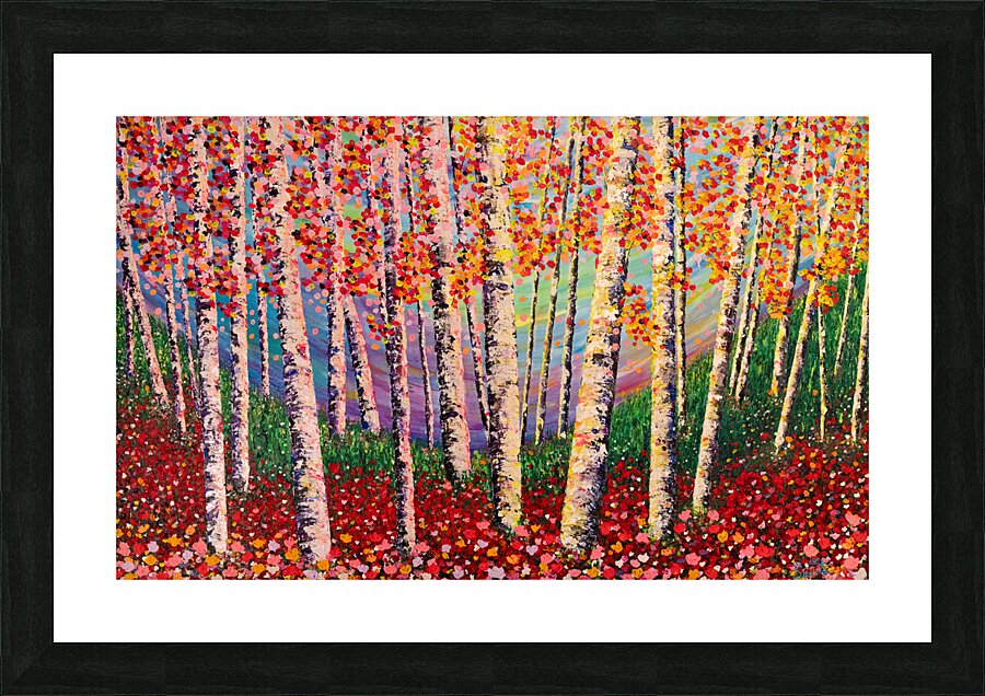 Rainbow Forest - Foret arc-en-ciel Picture Frame print
