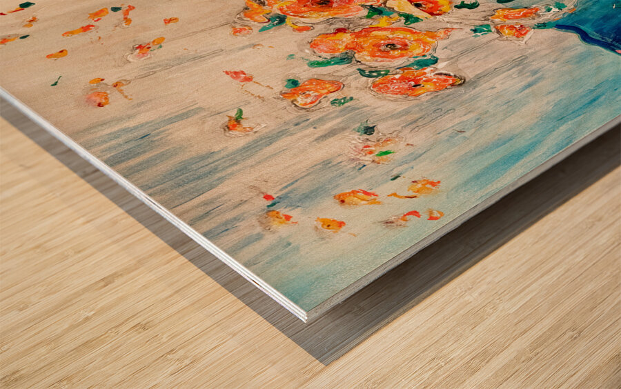 Cascading flowers - fleurs en cascade Wood print
