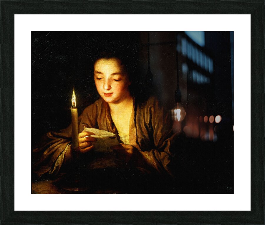 Girl with a Candle Picture Frame print