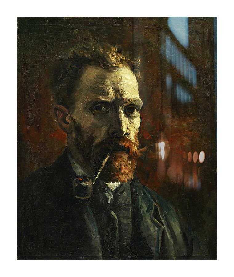 Self Portrait with Pipe Picture Frame print