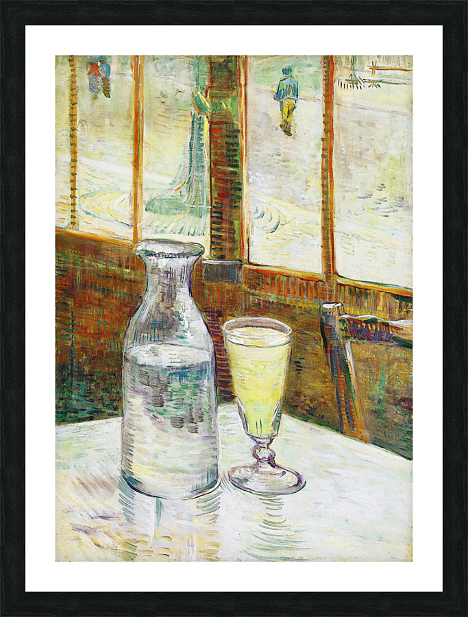 Cafe table with absinth   Picture Frame print
