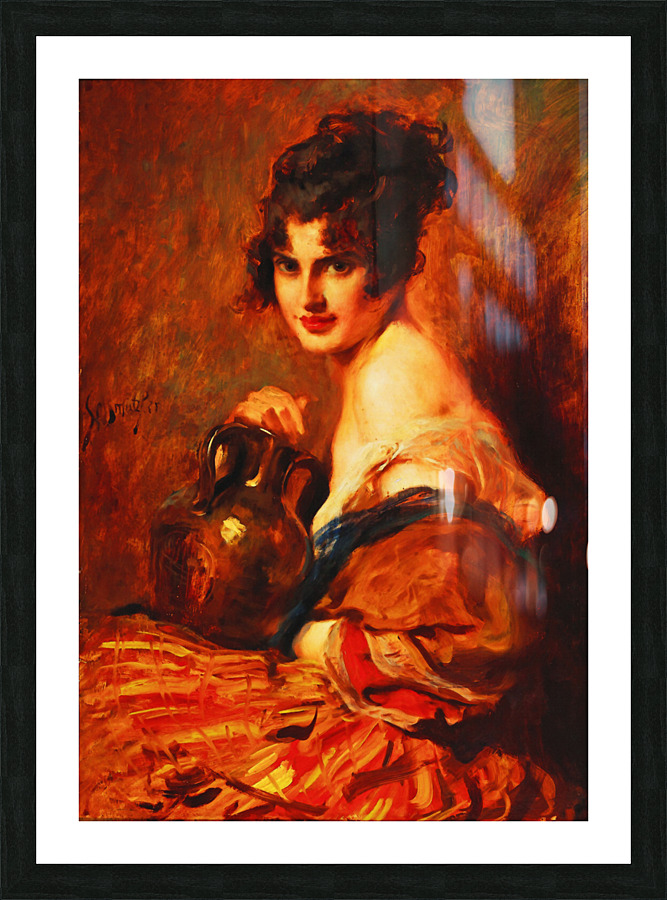 Schone mit Weinkaraffe Picture Frame print