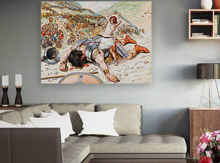 David Cuts Off the Head of Goliath  by Classic Painting