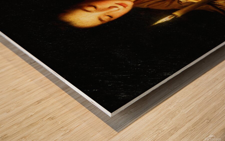 Girl with a Candle Wood print