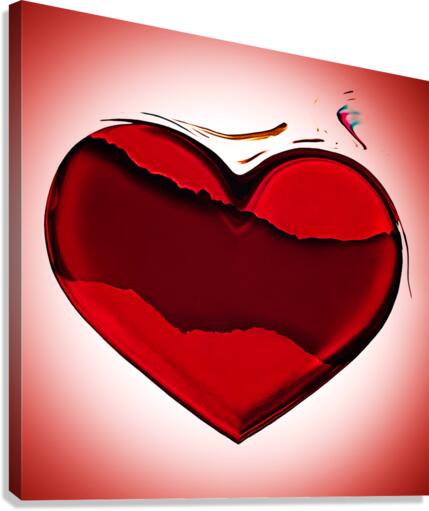 Love Torn Heart Canvas Print